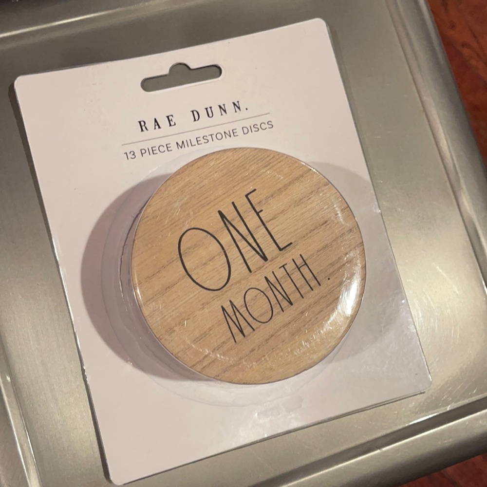 Rae Dunn Baby monthly milestone discs